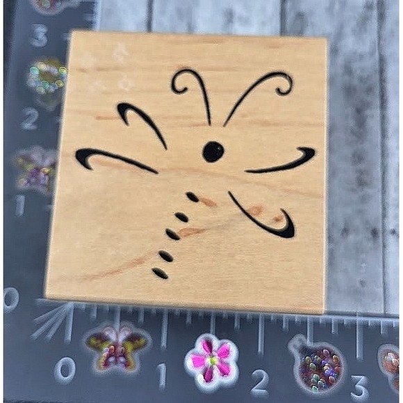 Great Impressions Dragonfly Design F183 Rubber Stamp Wood #S21 - Picture 1 of 3